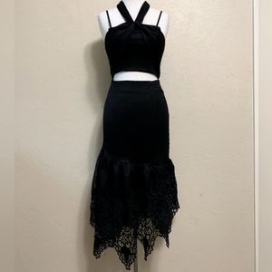 Delphine Black Halter Dress